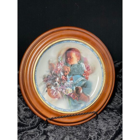 Puppy Dog Tails Plate By Lee Bogle, Heaven Scent Collection 1994 Bradford Exchan - Picture 1 of 3